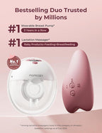 Momcozy M5 Breast Pump & A1 Lactation Massager Combo -Wearable Breast Pump with Double-Sealed Flange (3 Modes/9 Levels) + 2-in-1 Lactation Massager (Heat & Vibration) for Clogged Ducts & Milk Flow
