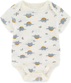 Newborn Baby Short Sleeve Bodysuit Cotton One-Piece Baby Clothes 5-Pack, 0-12 Months