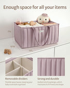 Blissful Diary Baby Diaper Caddy Organizer, Stylish Storage Basket for Newborn Essentials and Diaper Station, Gift for Baby Shower and Registry Must-Have, Mauve Pink