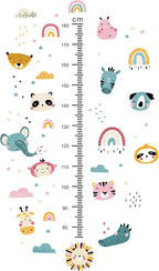 Kids Measuring Height Wall Decals Cute Cartoon Animal Stickers DIY Removable Peel and Stick Kids Room Wall Decoration for Boys and Girls Bedroom Nursey Classroom Playroom Decal