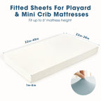 GRSSDER Mini Crib Sheets Fitted, Pack and Play Sheets 2 Pack, Ultra Soft Stretchy Pack N Play Sheets, Universal Fit for Playard Mattress, Jersey Crib Sheets Neutral for Boys and Girls, Blue