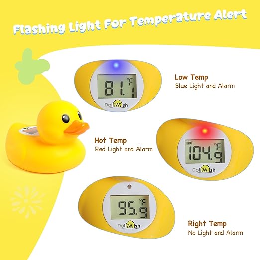 Baby Bath Thermometer Pregnancy and Newborn Classical Duck Baby Water Thermometer for Bathtub,Temp Alert Bath Temperature Toy