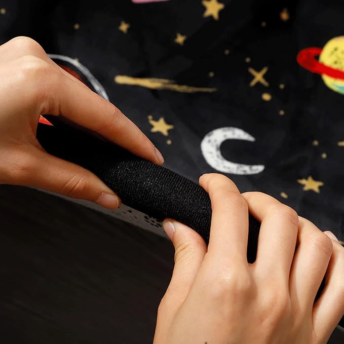 Loartee Coral Velvet Area Rug - 1" Thick Memory Foam Baby Play Mat, Washable Toddler Carpet, Home Decor for Living Room, Nursery, Kids Bedroom, Astral Black, 4'11"x4'11"