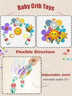 Pau1Hami1ton Baby Stroller Arch Toys, Car Seat Toys,Bouncer Toy Bar/Mobile for Bassinet,Adjustable Baby Hanging Toys Fit for Crib Bed,Stroller,Car Seat Gifts.S-19(Butterfly)