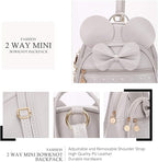 KL928 Girls Bowknot Polka Dot Cute Mini Backpack Small Daypacks Convertible Shoulder Bag Purse for Women