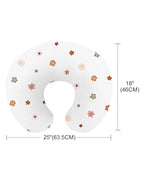 Nursing Pillow Covers 2 Pack, Muslin Nursing Cover for Breastfeeding Pillows, Comfortable for Baby Girls and Boys (Sage & Flower-B)