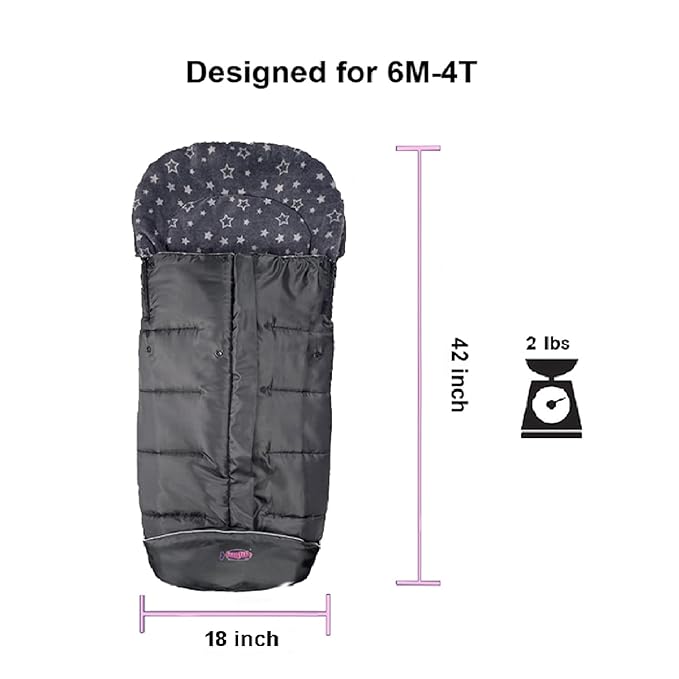 Front Height Adjustable Winter Waterproof Stroller Bunting Bag,Winter Stroller Blanket,Good for M6-48 Toddler