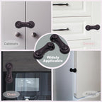 Cabinet Locks Baby Proofing, Childproof Cabinet Locks 10 Pack with Adhesive for Protecting Kids and Toddlers, Child Safety Lock for Drawer Cupboards Closet and Pantry Door (Black)