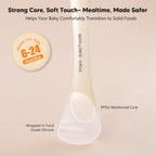 Silicone Baby Spoons 2-Pack with Case, Self Feeding 6 Months, Baby Led Weaning Supplies, Toddler Utensils with Safety Chain, Toddler Essentials, Dishwasher Safe Baby Safety Products