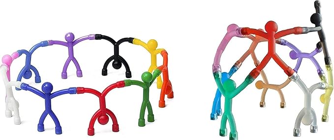 MAGMEN Classic Magnetic Fidget Toy Figures for Kids 3-8 & Toddlers |20 Mix Colors Multipurpose Magnets Set for Travel, Airplane Play, Desk & Stocking Stuffer Gifts.