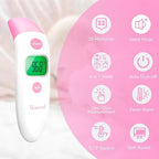Forehead and Ear Thermometer 3 in 1 Non-Contact Backlight Body Object Temperature Checking Sensor Touchless Digital Thermometer with Fever Alert