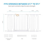 Owlie Adjustable Safety Gate for Stairs - 29-57'' Wide, 30.5'' Tall, No Drilling, Pressure Mount, White