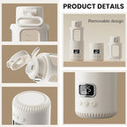 Dollox Portable Bottle Warmer for Travel 12oz Large Capacity Baby Portable Water Warmer for Formula, Breastmilk, Milk, 10000mAh, Wireless, Fast Heating Suitable for Baby Outdoor Travel, Car, Airplane