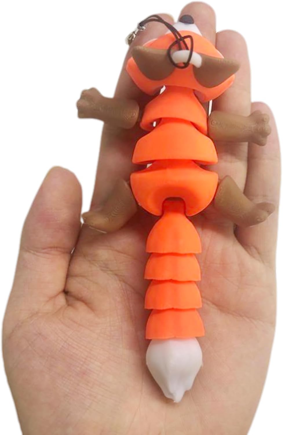 Articulated Racoon with Trash Can 3D Printed Racoon Trashcan Raccoon Raccoon Toy Articulated Racoon Fidget Toy for Kids (Fox)