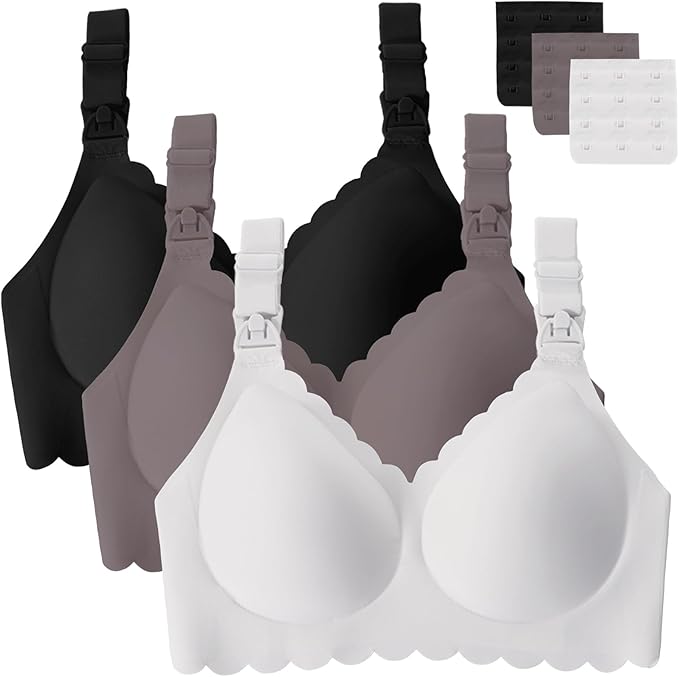 Gailife 3 Pack Nursing Bras for Breastfeeding Seamless Wireless Maternity Bras for Pregnancy Soft Sleep Breastfeeding Bra