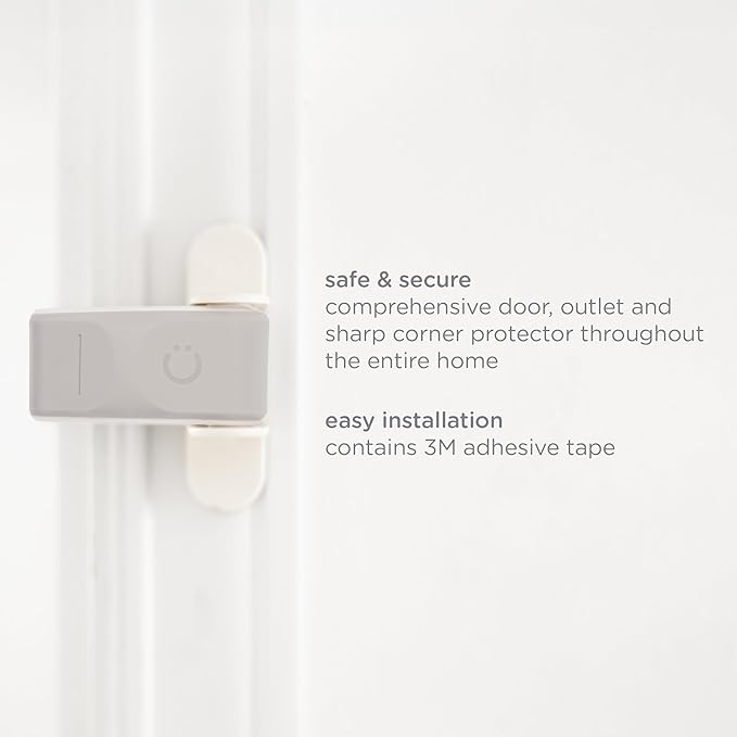 Ubbi Safety Bundle, Safeguarding and Baby Proofing Set, Includes 36 Outlet Covers, 16 Table Corner Protectors and 2 Pinch Guards, Child Safety Kit, Taupe