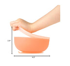 Olababy 100% Silicone Suction Bowl with Lid for Independent Feeding | First Stage Self Feeding Essential for Toddlers and Kids| Baby Led Weaning Snack Feeder | Food Container and Storage | (Blueberry)