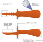 TalkTools ITSY Tiny Silicone Spoons – Twin Pack Soft Silicone Self-Feeding Training Spoons for Kids & Toddlers, Anti-Choking Flange Guard and Non-Slip Handle (Tangerine)