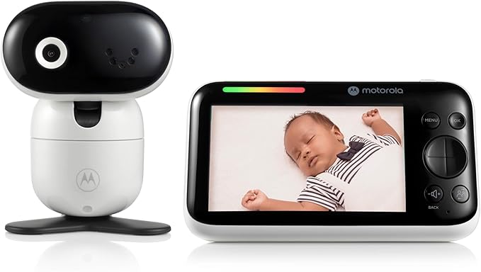 Motorola Nursery Video Baby Monitor with Camera, 5" Screen HD PIP1610, No WiFi, Wall Mount, Long Range, 2-Way Audio, Temperature Sensor, Motorized, Lullabies