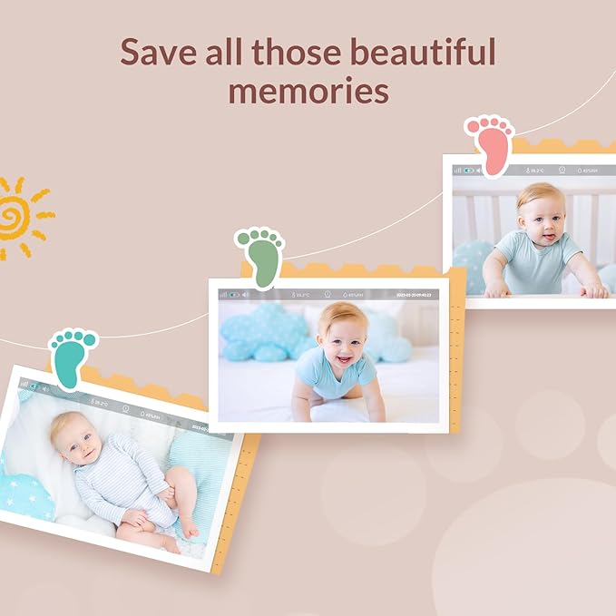 NETVUE Upgraded Baby Camera Monitor Video - 5000mAh Baby Monitor with Camera and Audio, 5" Display, 4 in 1 Bracket Meets The Needs in All Scenarios, Smart Phone App, Cry Detection