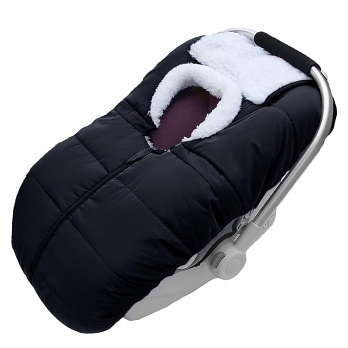 Fairy Baby Winter Car Seat Cover for Babies Carseat– Waterproof, Warm Car Seat Cover Baby – Universal Winter Cover for Back Seat, Infant Car Seat & Baby Carseat（Black）