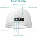 Paruu P10 Hands-Free Breast Pump Wearable, 338mmHg Strong Suction, Low Noise, 4 Modes & 9 Levels, Electric Breast Pump Portable, Smart Display, 19/21/24/28mm Insert/Flange, 2 Pack (White)