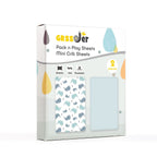 GRSSDER Stretchy Ultra Soft Jersey Knit Fitted Pack n Play Sheets Set 2 Pack, Portable/Mini Cribs Playards Sheets, Universal Fitted Pack and Play Mattress Sheets, Lovely Whale for Girls and Boys