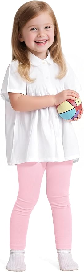 Witwot 5 Pack Toddler Leggings Baby Girl Cotton Pants Toddler Girls Clothes Size 18M-5T