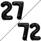 GOER Number 27 Balloons for 27th Birthday Party Decorations,42 Inch Jumbo Foil Helium 72 Balloons for 72nd Birthday Party Decoration (Black)