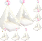 8 Pack Sleepover Tent for Girls Party,Teepee Tent for Kids Slumber Party Bulk with Light String,Air Mattress,Fitted Sheet,Washable Natural Cotton Toddler Teepee Indoor Outdoor(White)