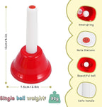 Hand Bells, 8 Note Musical Handbells Set with 17 Songbook Musical Toy Percussion Instrument for Toddlers Children Kids for Children's Day Family Activity School and Church (Multicolored)