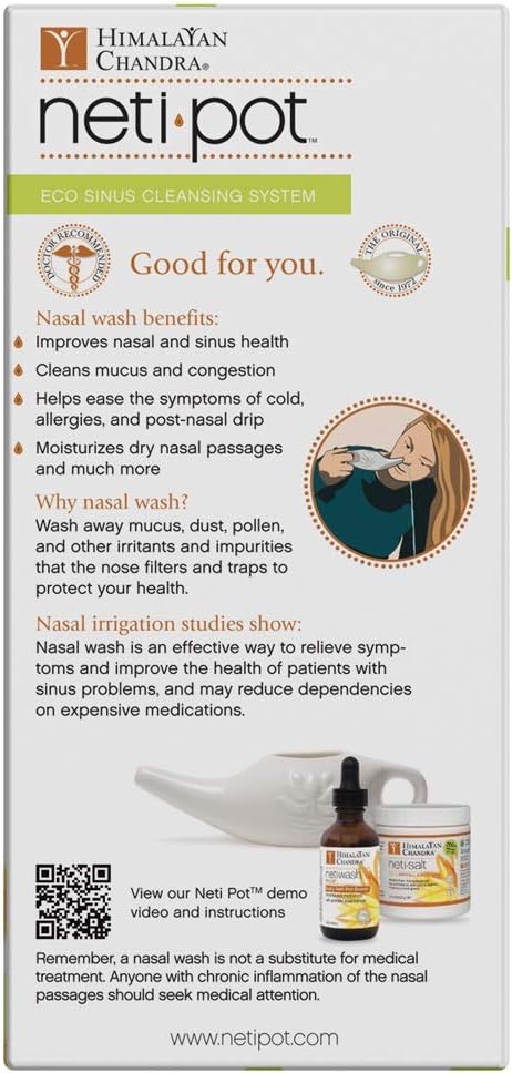 Himalayan Chandra ECO Neti Pot Complete Sinus Cleansing System Starter Kit