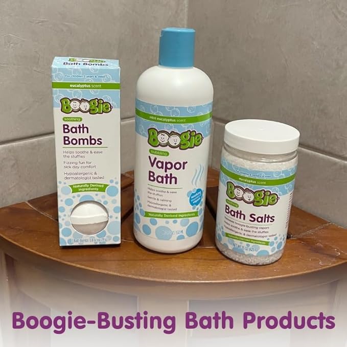 Boogie Kids Botanical Bubble Bath, Soothing Vapor, Made with Plant and Oat Extracts, Natual Essential Oils, Mint Eucalyptus, 18 oz (Pack of 2)