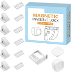 6 Pack Magnetic Cabinet Locks Baby Safety Child Proofing Invisible Locks No Drill Easy Installation for Cabinets Drawers Doors