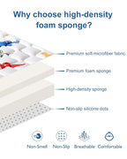 Odorless Premium Foam Baby Play Mat 59" x 59", Soft Microfiber Fabric Crawling Mat for Floor- Comfortable and Hypoallergenic, Non-Slip Cushioned Floor Playpen mat for Infants,Babies,Toddlers