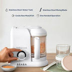 BEABA Babycook Solo 4 in 1 Baby Food Maker, Puree Steamer and Blender for Purees, Grinder with Auto Steam Cooking, Lrg Capacity 4.5 Cups 27 Servings in 20 Mins, Eucalyptus