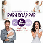 Hypoallergenic Baby Soap Bar for Sensitive Skin | Gentle Wash for Babies, Toddlers, Kids & adults | Relaxing Lavender Oil & Oatmeal | 5 Bars