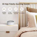 Nursery Lamp with Sound Machine, Mood Lighting, 7 Colors Night Light, 30 Soothing Sounds, White Noises for Baby, Adults. Timer, Plug in, Memory Function, Touch Control