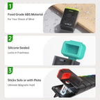 Weekly Pill Organizer Magnetic, Removable Pill Box 7 Day 1 Time a Day, Large Travel Pill Case, Week Once Daily Medication Dispenser, Medicine Container Holder for Supplement, Vitamin, Black