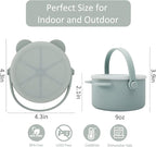 Snack Cups for Toddlers, Baby Snack Containers,Silicone Toddler Snack Cups No Spill, Food Catcher with Lid & Bucket-like Handle, BPA Free & Dishwasher Safe, 9 Ounce Milieu