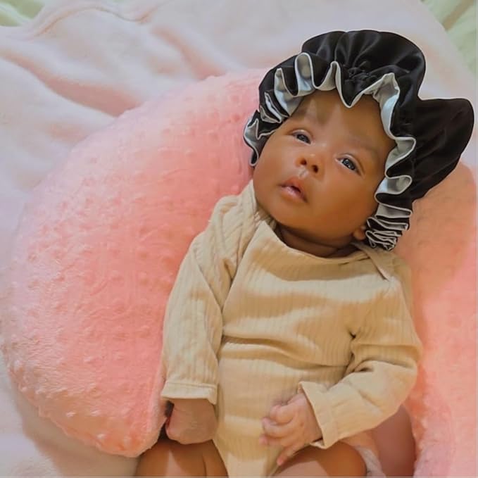 AKISS Baby Infant Newborn Toddler Satin Silk Hair Bonnet for Baby Girl Boy Sleeping Kids Cap Hat