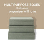 Soul & Lane Decorative Storage Boxes with Lids, Paper Storage Box Set for Keepsakes and Photos, Decorative Boxes for Home Decor, Stationery, Office Organizers, Gray Kraft