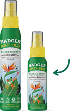 Badger Bug Spray Travel Size, Family Friendly All Natural Mosquito Repellent w/Organic Essential Oils, Smells Great, 3 Hours Effective, Deet-Free, Vegan, Travel Insect Repellent, 2.7 fl oz, 2-Pack