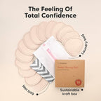 14-Pack Organic Nursing Pads - Washable Breast Pads for Breastfeeding, Nursing Bra Nipple Pads for Breastfeeding, Pumping Bra Reusable Breast Pad, Maternity Breastfeeding Bra Pad (Bare Beige, L 4.8")