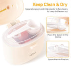 NCVI Formula Dispenser On the Go, Portable Baby Travel Milk Powder Formula Container Holder to Go with Scoop Suitable for Diaper Bag Backpack, Ready to Brew Milk Newborn Infant (White Sheep)