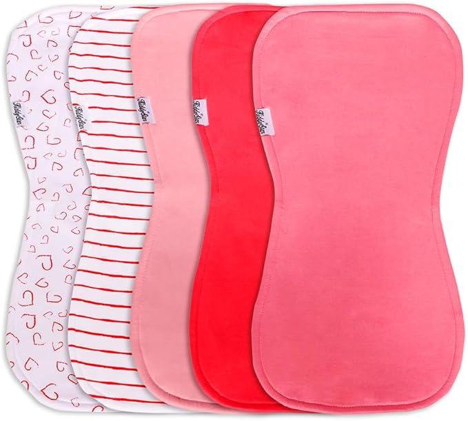 Premium 5-Pack Large Organic Cotton Burp Cloths – 3 Layers, Ultra Soft & Absorbent Burping Towel, Shoulder Towel & Hand Towel