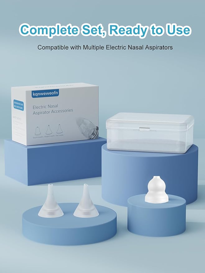 3 Pack Silicone Nasal Aspirator Tips for Babies & Toddlers, Gourd, Funnel & Flat Nozzles, Compatible with GROWNSY, Watolt, LittleTora, HEYVALUE, Cocobela, HailiCare, KIDIRA, TEQIN, X-Bosak