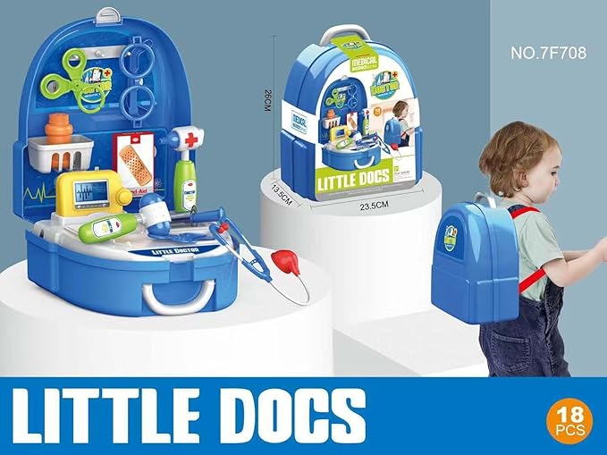 Kids Doctor Pretend Play Medical Kit – Nurse & Doctor Role Play Set with Stethoscope and Accessories, Portable Backpack Storage for Boys & Girls Ages 3+ (Little Nurse/Doctor)