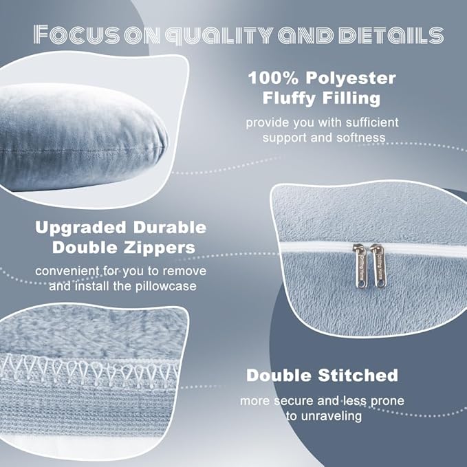 Chilling Home Pregnancy Pillows - U Shaped Maternity Pillow for Pregnant Women with Velvet Removable Cover - 55 inch Pregnancy Pillows for Sleeping - Body Pillows for Adults Full Support - Grey