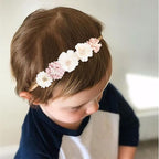 Baby Girl Nylon Headbands Flower Hair Bows Accessories-Elastic Hair Band Crown Handmade FLoral Wraps Birthday Gifts for Girls Newborn Infant Toddler 3Pcs